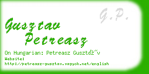 gusztav petreasz business card